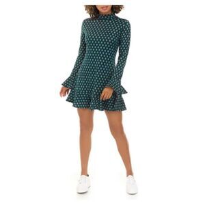 NWT BEBOP Green Bell Sleeve Flare Hem Sweater Dress Size Medium